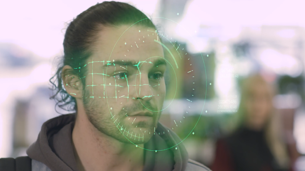 man's face being scanned