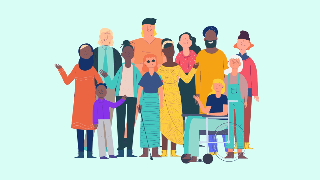 animated collection of people from all different backgrounds