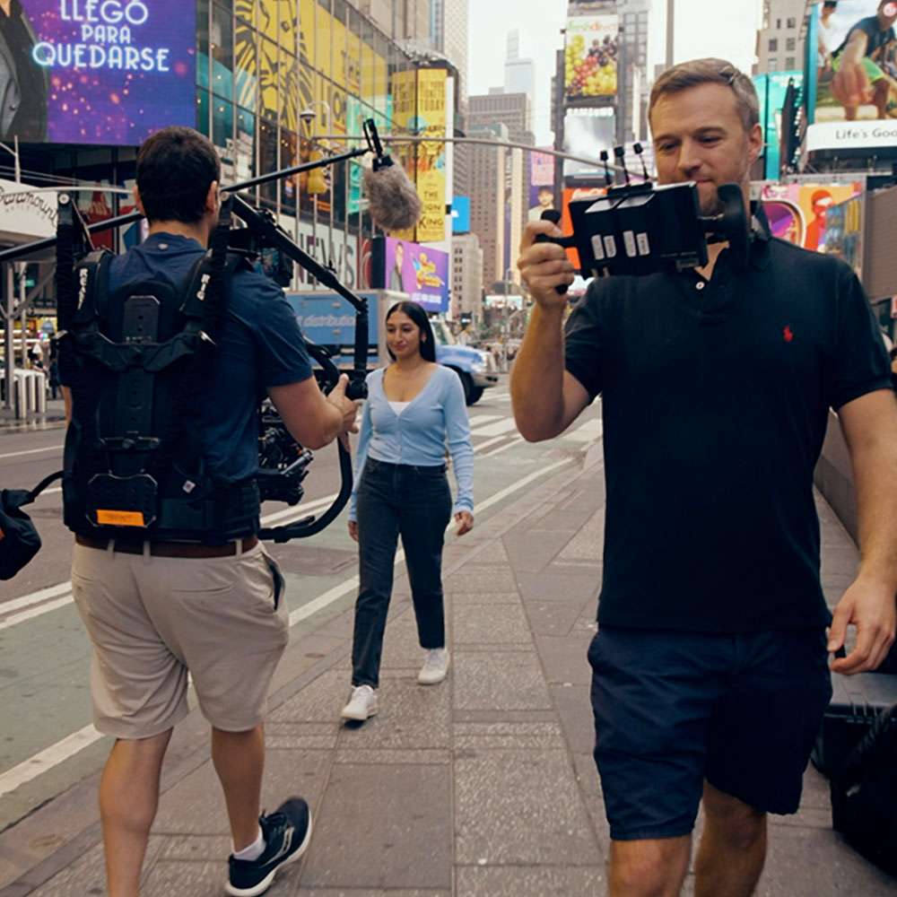 Film crew on location in New York
