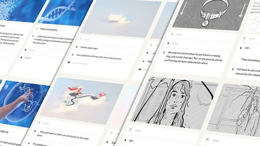 Storyboard panels being designed for a video production