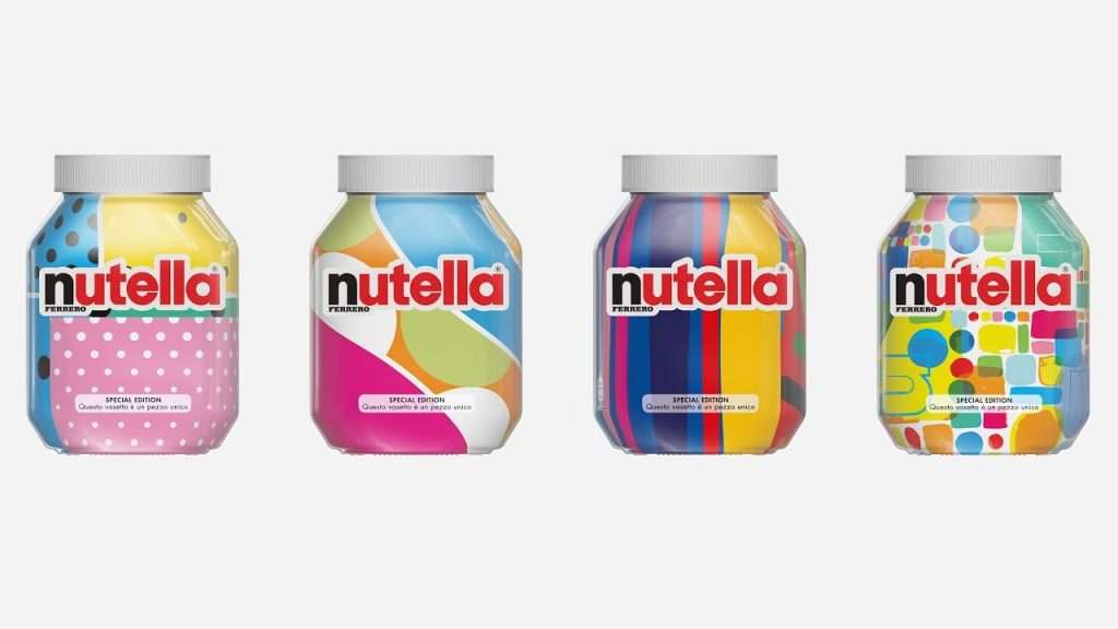 nutella-ai-generative-art image of nutella jars with ai animation art on them