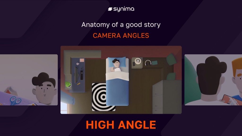 high angle image of a high angle shot in animation