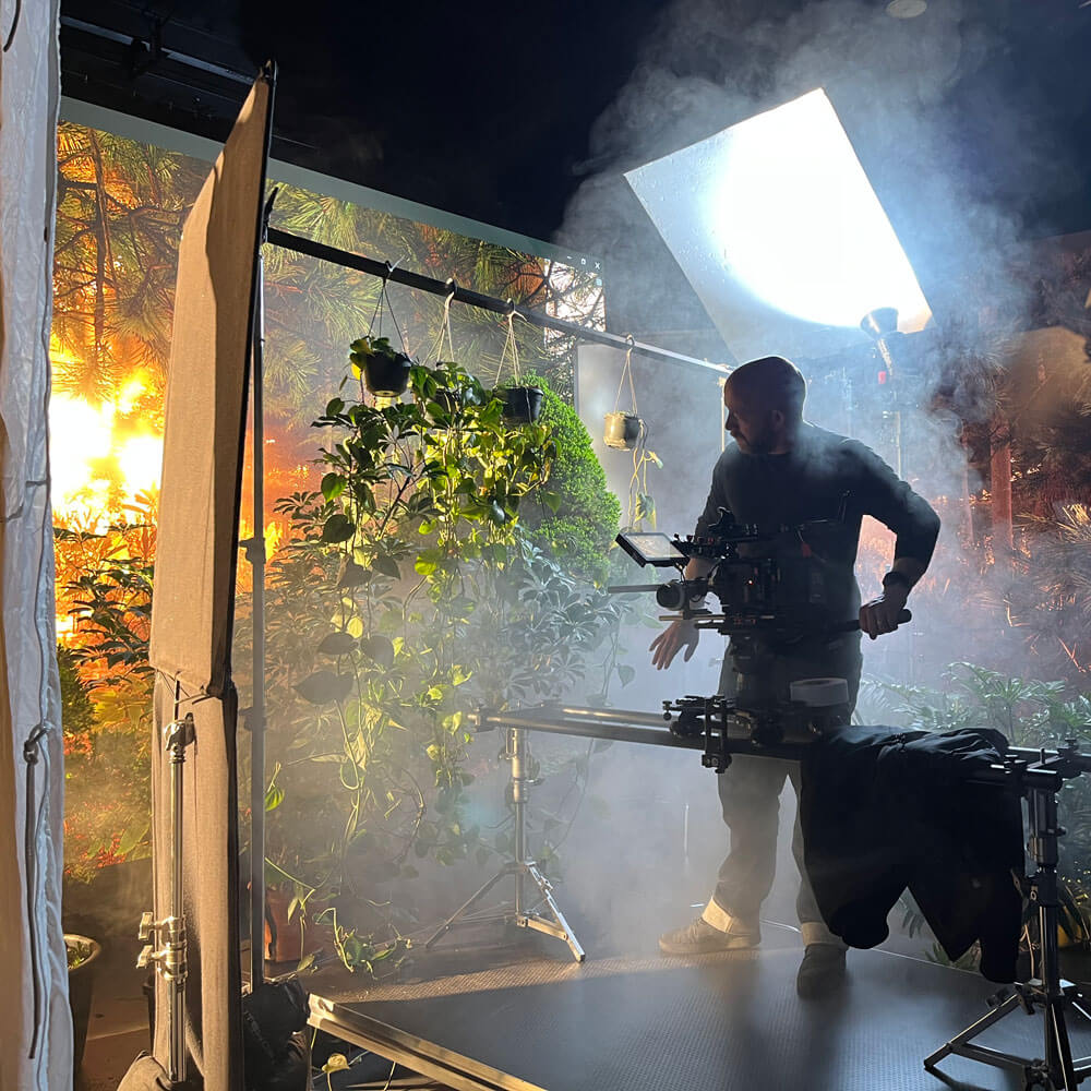 Synima video production crew filming on set in London