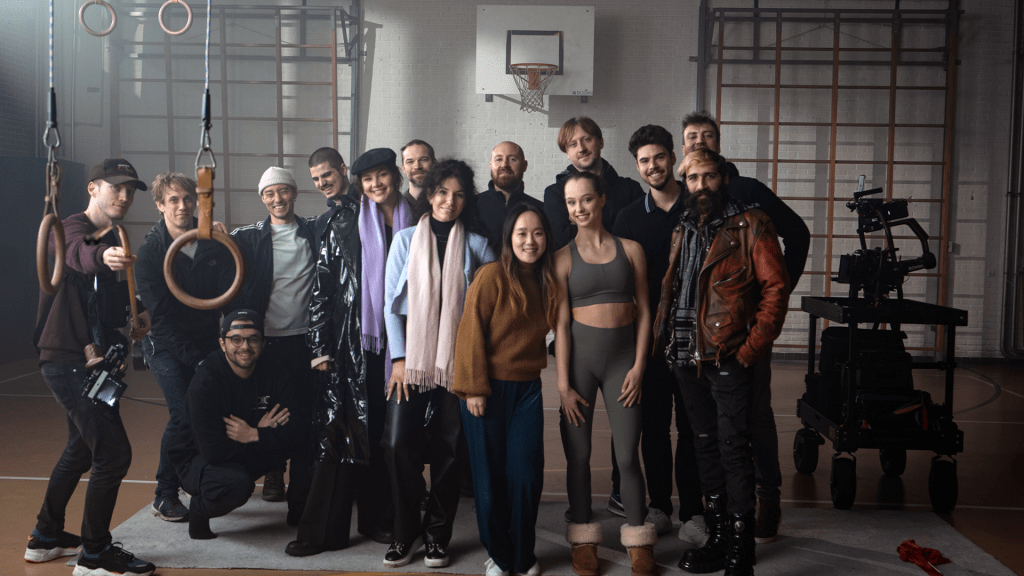 ets bts 2 image showing the synima video production team on set