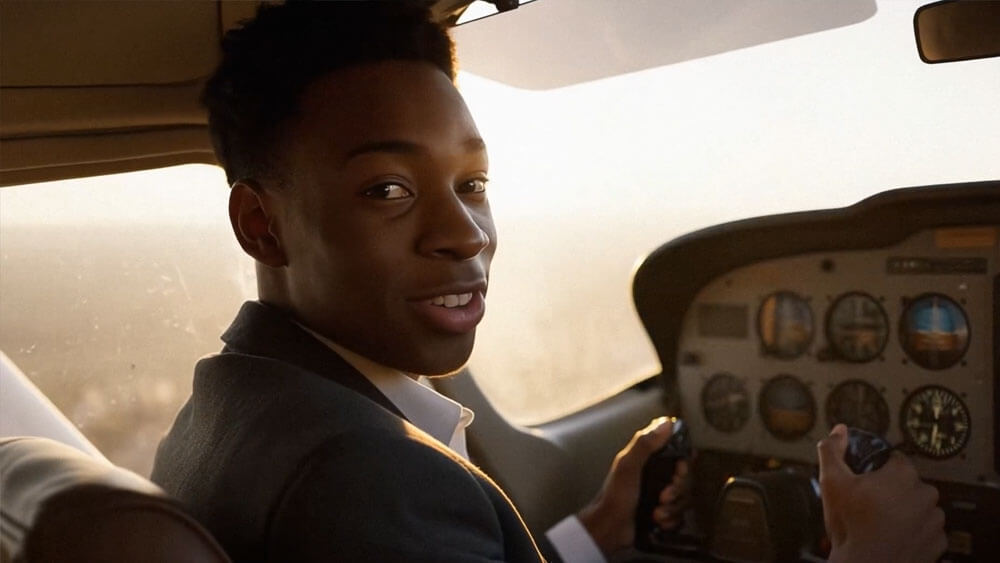 AI avatar presenter in a corporate communications video