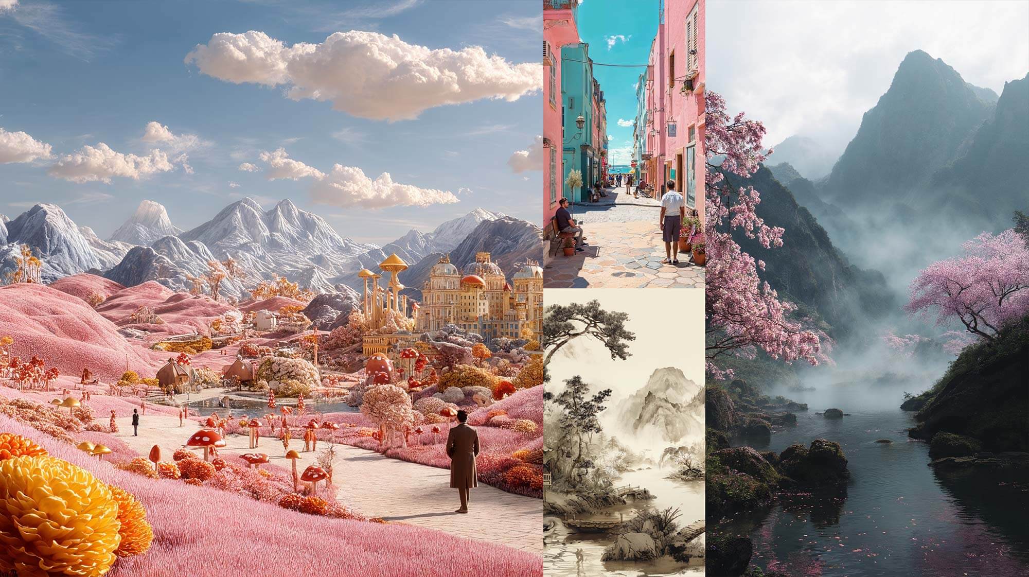 03-AI-many-visual-approaches Multiple visual styles available through AI video production